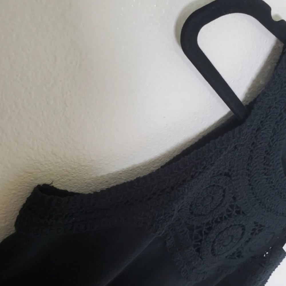 LOFT NWT‎ Women's Black Crochet Halter Neck Sleeveless Knit Cotton Midi Dress